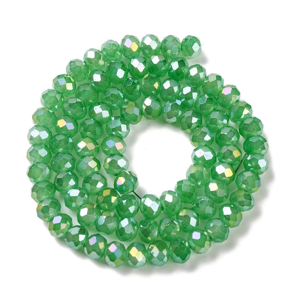 10Strand Baking Electroplate Glass Beads Strands AB Color Faceted Round Medium Sea Green 10x8mm Hole: 1mm about 63~65pcs/strand 18.90''(48~50cm)