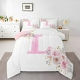 thumbnail image 2 of Erosebridal Ensemble de Literie Initiale L Lettre Simple, Couette Monogramme Floral, Décor Initiale A-Z, Réversible, 2 of 8