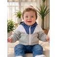 thumbnail image 3 of Loicainy Baby Toddler Boy Jacket 6 12 18 24 Months 2T 3T 4T Cute Contrast Color Long Sleeve Hooded Zip Up Outerwear, 3 of 9