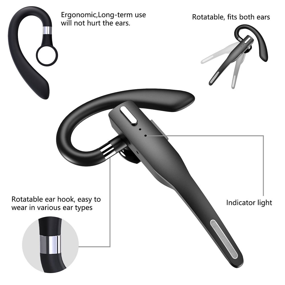 Trucker Wireless Headset Bluetooth 5.1 Earpiece Dual Mic Earbud Noise Cancelling, Brand:  MM Electronicles