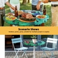 thumbnail image 6 of Elastic Fitted Round Tablecloth, Abstract Green Waterproof Stretch Table Cover for 55"-60" Tables, Painting Buildings Geometric Color Block Washable Outdoor Tablecloths for Patio, Picnic, Camping, 6 of 9