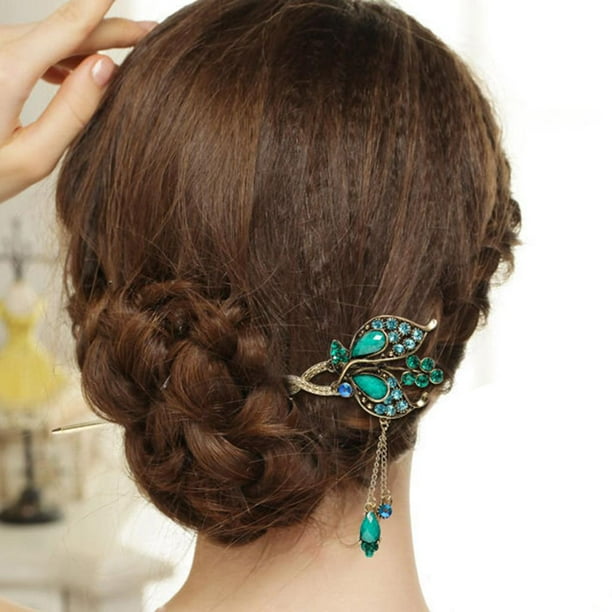 Pinzas para el cabello Colcomx Horquilla Vintage con Borla Retro Estilo 2
