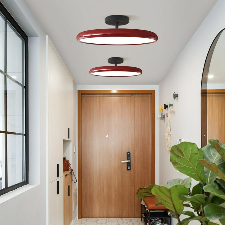 KCO Vintage Green Flush Mount Ceiling Light - Black Adjustable LED Fixture For Hallway, Entryway