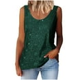 thumbnail image 2 of Plus Size Tank Tops for Women Sleeveless Round Neck Sequin Casual Tank Green XXXXXL, 2 of 6