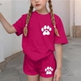 thumbnail image 4 of ITSAME Girls Outfit Sets, Crewneck T-Shirts and Shorts Loose Fit Summer Casual Fashion Clothes 2-Piece Hot Pink Size 4-5, 4 of 8