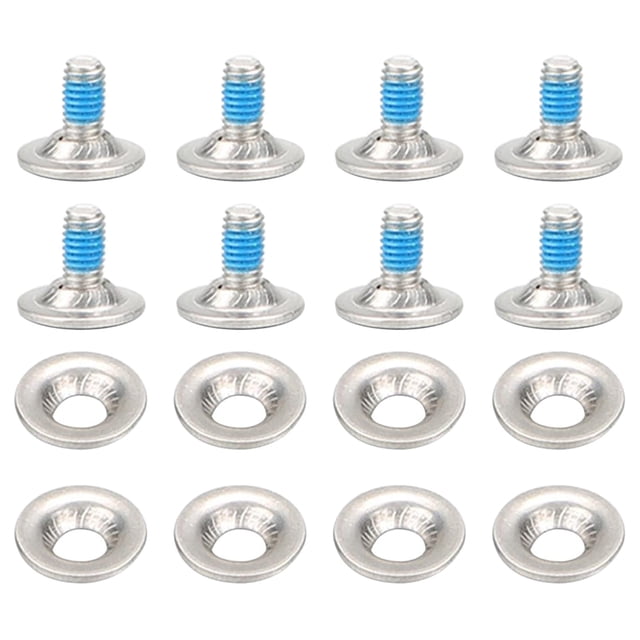 8Pcs/Set Snowboard Binding Screw Set, Snowboard Mounting Screws with Snowboarding Screw Washers Fixed Ski Accessories,8 * Snowboard Binding Screw,silver & blue