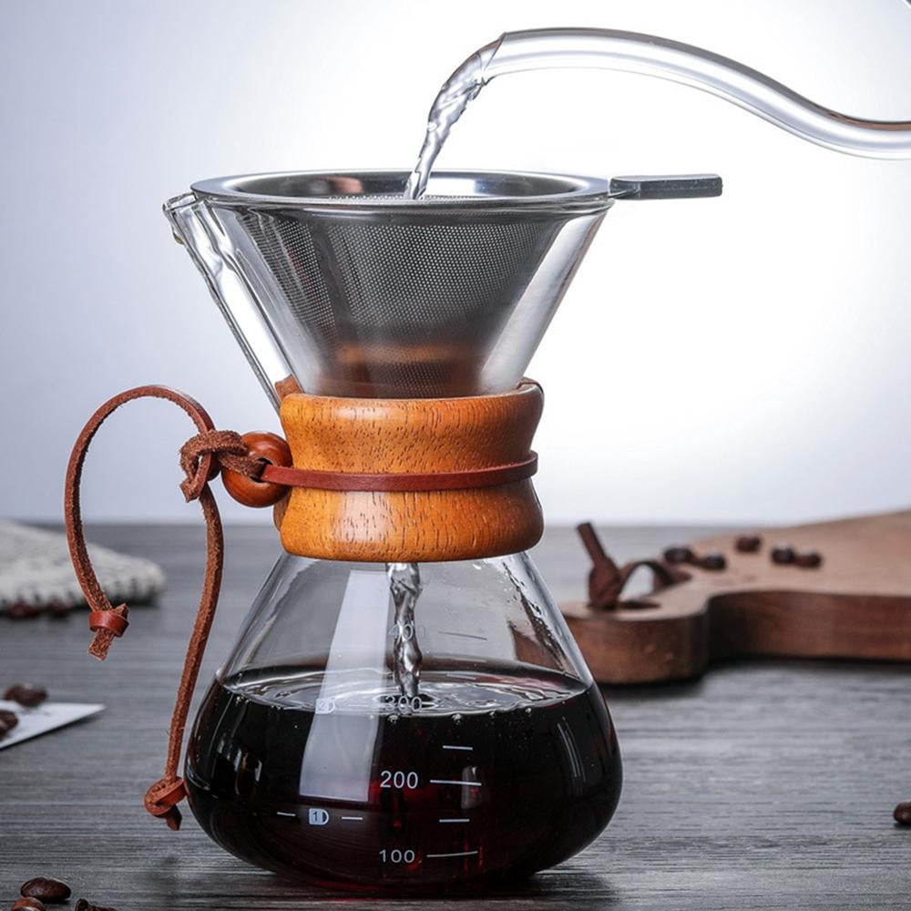 Pour over Coffee Brewer, Glass Coffee Pot, Glass Classic Coffee Carafe Brewer  Pot, Coffee Dripper Brewer, for Travel Home Party Office 