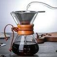 thumbnail image 2 of Pour Over Coffee Maker with Double-layer Stainless Steel Filter, Coffee Dripper Brewer & Glass Coffee Pot, High Heat Resistant Decanter, 2 of 8