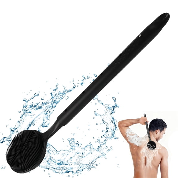 FIXPARTS Silicone Back Scrubber for Shower,23.5" Soft Exfoliating Shower Brush,Adjustable Back Brush