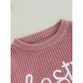 thumbnail image 5 of Caoirhny Toddler Girls Autumn Winter Knit Sweater Long Sleeve Letter Embroidery Pullover Knitwear, 5 of 9