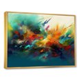 thumbnail image 2 of Designart Abstract Marble framed wall art decor, Marble framed wall decor, Transcendent Liquid Ink Orange and Blue I , Orange Modern Gold framed wall art, 20x12 inches Gold Frame, 2 of 5