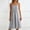 Gray, variant on Sleeveless Summer Dresses for Women Solid 100 Cotton Midi Casual Square Neck Ruffle Vacation Flowy Spring Sundress M