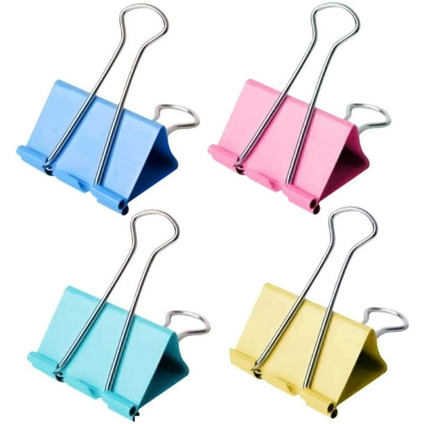 24 Pcs Colorful Extra Large Binder Clips 2 inch for Office