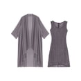 thumbnail image 5 of Yartina Womens Floral Midi Bodycon Dress with Long Cardigan 2 Piece Set Mother of the Bride Outfits Grey M, 5 of 7