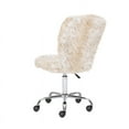 thumbnail image 4 of Linon Cami Faux Fur Upholstered Armless Office Chair in Beige Snow Leopard, 4 of 14