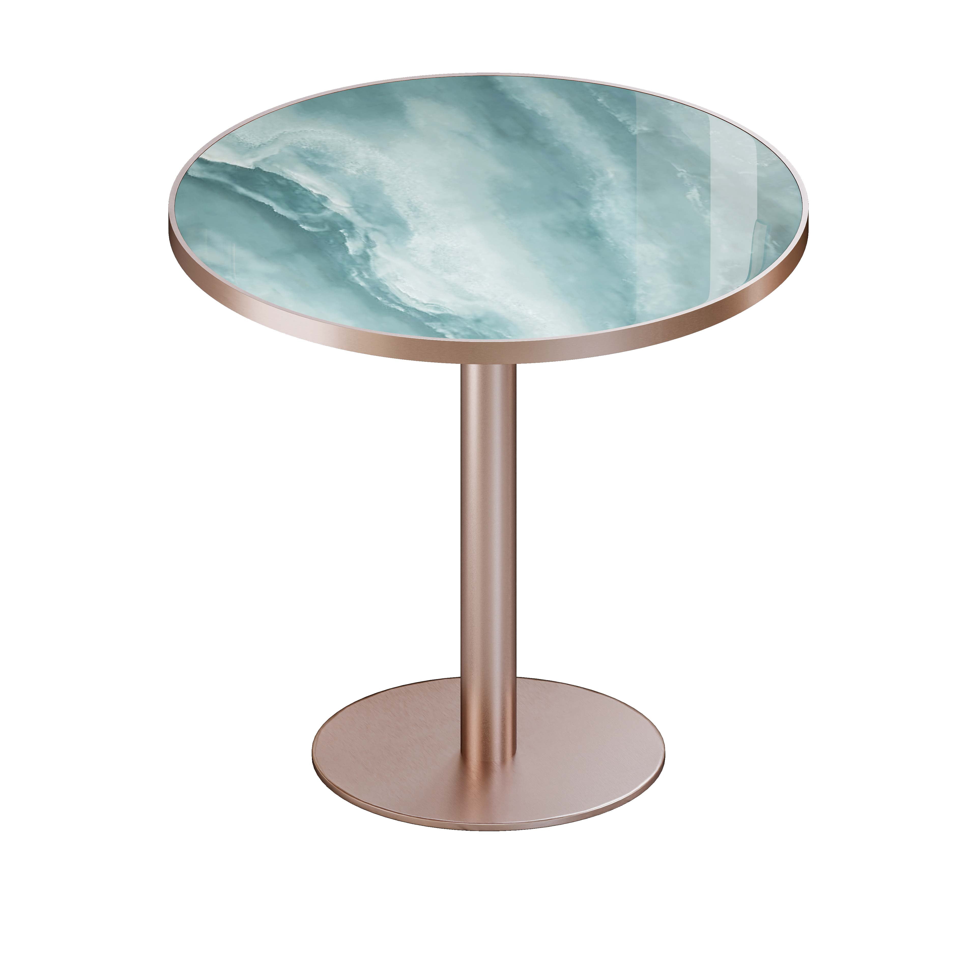 Round Modern Dining Table 31.5" Bistro Tulip Table with Faux Marble Top, White