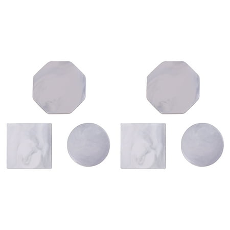 

6pcs Coaster Cup Holder Cup Mat Pads Ceramic Cup Pat Placemat Marbling Pattern for Decor (Grey)