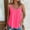 Pink, variant on Sleeveless Women Tank Tops Brown Crew Neck Solid Comfort Lightweight Sleeveless Shirts Casual
