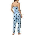 thumbnail image 3 of INSPIRE CHIC Women's Satin Pajama Sets Cami Top with Palazzo Pants 2 Pcs Silky Sleepwear Nightwear M Blue Dots, 3 of 5