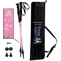 York Nordic Pink Walking Poles - Lightweight, Adjustable, and Collapsible - 2 poles w/rubber feet and travel bag (Trek/Hike)