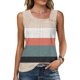 thumbnail image 1 of TaTaai Printed Women Tank Top T-shirt Palace Lock Hollow Out Sleeveless Irregular Collar Button Design Non See-through Machine Washable No Fading Fashion Daily Top Gift, 1 of 7