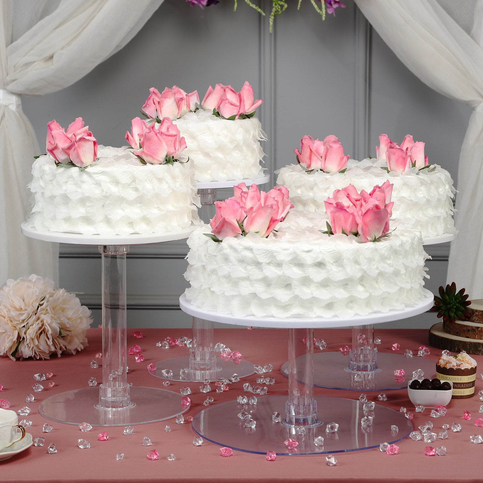 crystal cake stand wedding cake stand 6 8 10 3 tiers faux acrylic or Real crystal