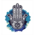 thumbnail image 3 of Ambesonne Evil Eye Duvet Cover Set, Hamsa Brushstrokes, Queen, Pale Blue Dark Blue, 3 of 6