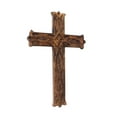 thumbnail image 5 of Ajuny Wooden Wall Cross Hanging Brown Franch Carved Design Decor Church Christan Wall Mounted Wood for Home Office Church Decoration 12x8 inch, 5 of 6