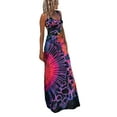 thumbnail image 1 of SUNSIOM Robe Longue Décontractée d'Été pour Femme, Imprimé Teinture sur Nœuds, Col en U, Sans Manches, Robe Mode à Dos Croisé, 1 of 6