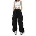 thumbnail image 1 of Pantalones de Carga Casa de los Tesoros Y2K Streetwear Holgado Pierna Ancha Bolsillos Grandes, 1 of 4
