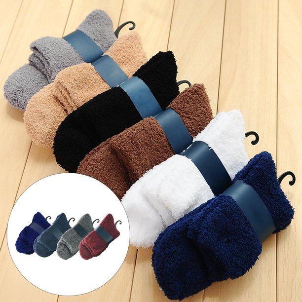 4/5 pares de Pantufs de Súper suaves Cálidas para hombres BLESIY Calcetines borrosos de los hombres