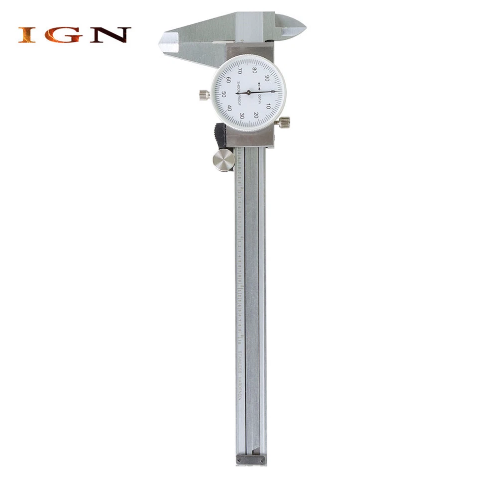 New 6 Inch 0.001" Resolution Utility Dial Caliper With Slide Lock Including Case