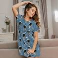thumbnail image 3 of Naloa Astronaut Print Women Nightgowns,Womens Loungewear,Short Sleeve Sleepwear,Comfy Ladies Nightdress, 3 of 6