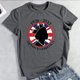 thumbnail image 1 of Blusa Mangas Cortas Camiseta gráfica de moda, ropa informal suave y bonita con cuello redondo para ir de compras en la calle Cgtredaw Gris oscuro T M para Mujer, 1 of 2