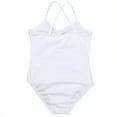 thumbnail image 4 of ranrann Kids Girls Spaghetti Shoulder Straps Crisscross Back Bodysuit Ballet Dance Gymnastic Leotard White 8-10, 4 of 4