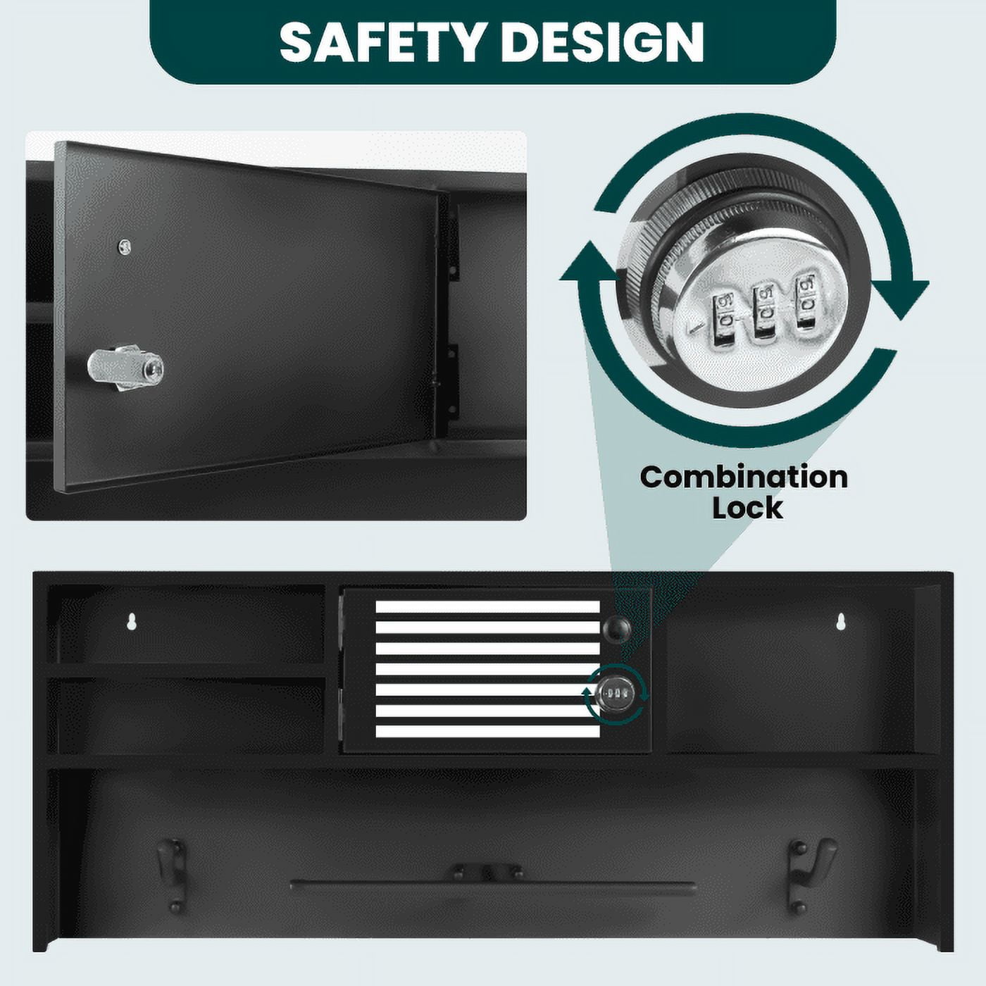 Wall-Mount Storage System, 35.5-Inch Length, Weather-Resistant Metal, Duty Rack, for Outdoor, Garage​