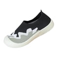 thumbnail image 2 of Women's Slip On Sneakers Lightweight Breathable Mesh Woven Walking Shoes Low Top Wide Width Non-Slip Tennis Shoes Black 6.5, 2 of 7