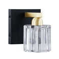 thumbnail image 3 of Aspen Creative 62321, Bathroom Vanity 1 Lights Fixture, 4-3/4" W x 5-5/8" H x 5-1/4" E, Matte Black & Warm Brass Finish, Bulb Not Included, 3 of 8