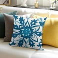 thumbnail image 3 of BANET Embroidered Decorative Throw Pillow Cover , Cozy Warm Knit Pattern Durable Fall Winter Cushion Case for Sofa Couch Living Room Gifts (Solid Teal) 22x22in, 3 of 5