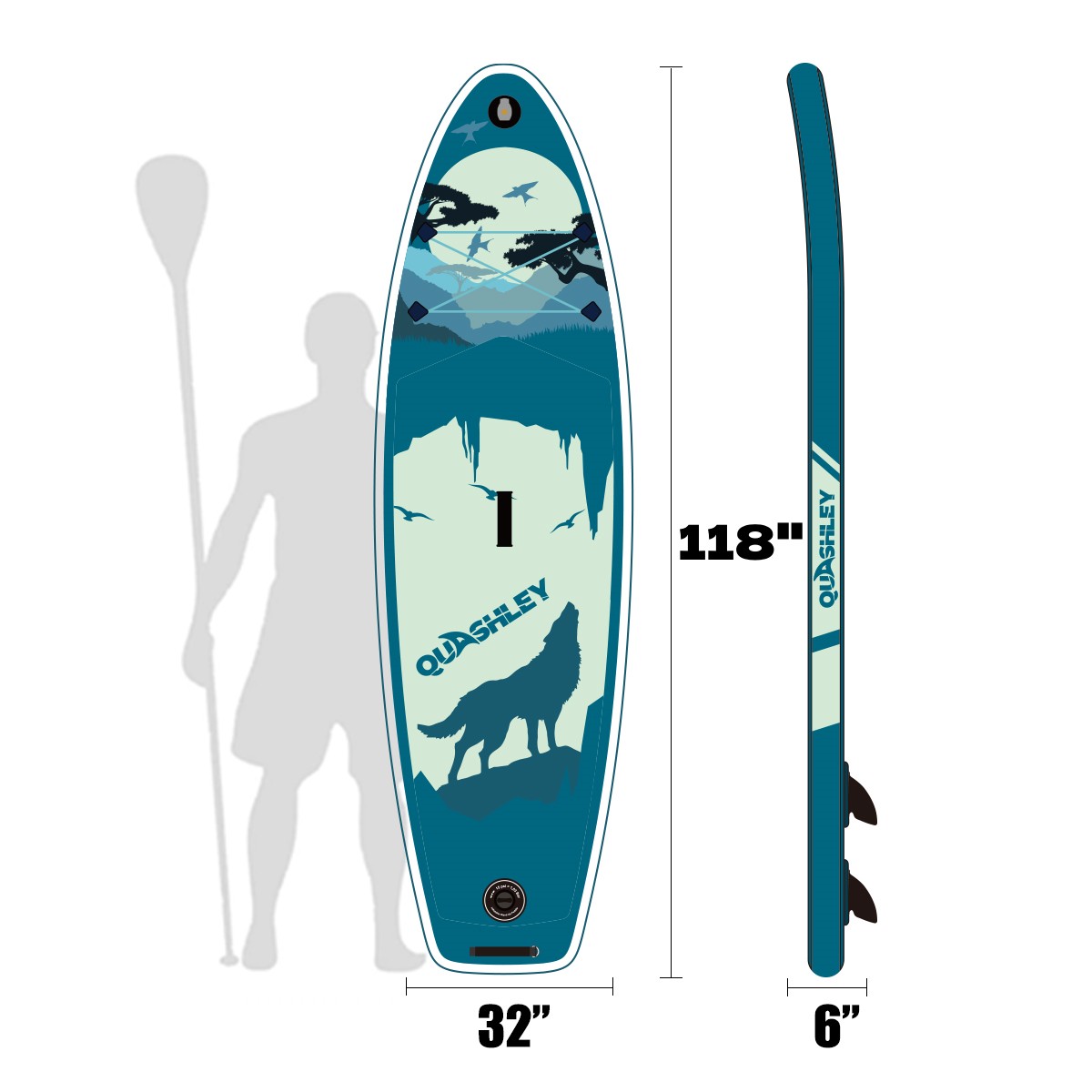 Seizeen 10'6 Paddle Board for Adult & Teen, Inflatable Paddle Board Non-slip Stand Up SUP Set with Accessories, Paddle Pump Backpack Fin Leash Repair Kit, Blue