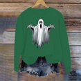 thumbnail image 3 of HomeDM Women's Halloween Sweatshirt Long Sleeve Ghost Pumpkin Graphic Tops Casual Fall Crew Neck Pullover, 3 of 5