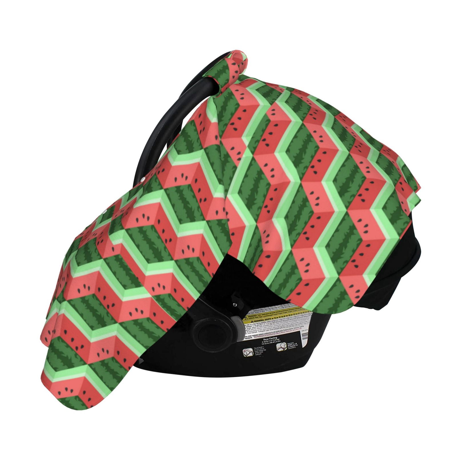 Naloa Geometric Watermelon Baby Car Seat Cover, Breathable Baby Carrier Cover, Multiuse Baby Carrier Cover & Nursing Breastfeeding Cover