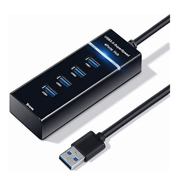 Hub Usb Bloosom 3.0 4 Puertos Expansor Multi Para Laptop Pc 4 En 1 Negro