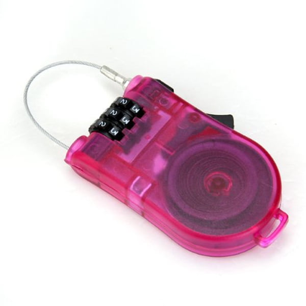3-Feet Retractable Steel Cable 3-digit Resettable Combination Lock for Bike Travel Luggage by