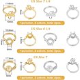 thumbnail image 2 of 1Box 6Pcs 6 Style Adjustable Finger Rings Base with Box Brass Cubic Zirconia Finger Ring Blanks Kits for Unisex Ring Making Glod/Silver, 2 of 6