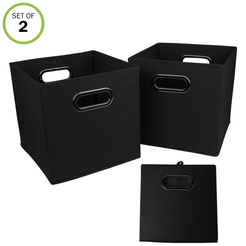 Evelots Foldable Fabric CubesStorage Of 2Black