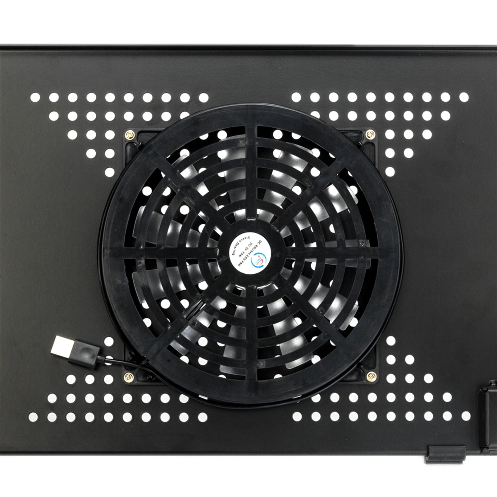 Hassch 360-Degree Rotation Folding Laptop Desk, Portable Multifunctional Laptop Trays with Fan & Mouse, Black