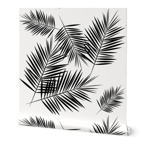 Black And White Palm Tree Wallpaper - Wall mural black and white photo