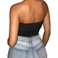 FOCUSNORMM Women's Bandeau Crop Top Sleeveless Stretchy Solid Strapless Tube Top - Walmart.com