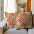 thumbnail image 6 of Boho Vintage Pillow Covers 16x16 Inch Set of 2 Antique Ethnic Outdoor Decorative Throw Pillow Covers Orange Carpet Pattern Pillowcases Cushion Covers for Home Couch Decor, 6 of 6